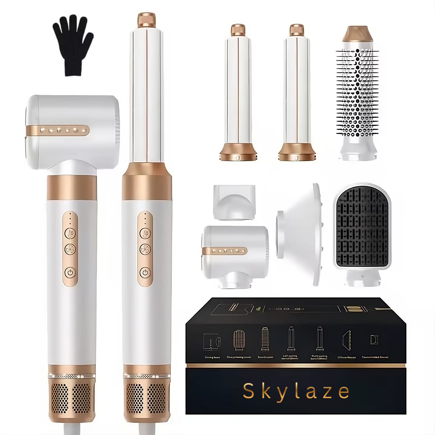 Uscator de par 7 in 1 profesional Skylaze®, Set Wrap Air Styler 110000 RPM