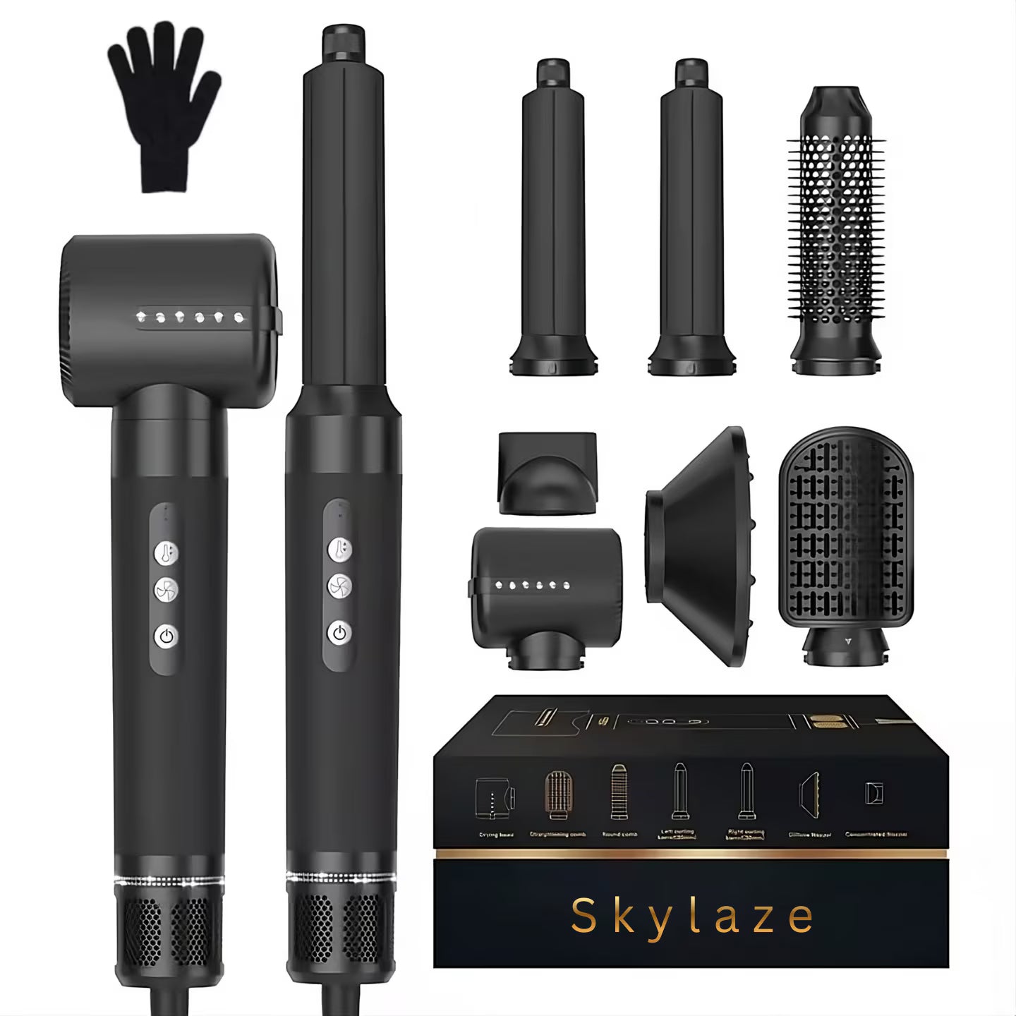 Uscator de par 7 in 1 profesional Skylaze®, Set Wrap Air Styler 110000 RPM