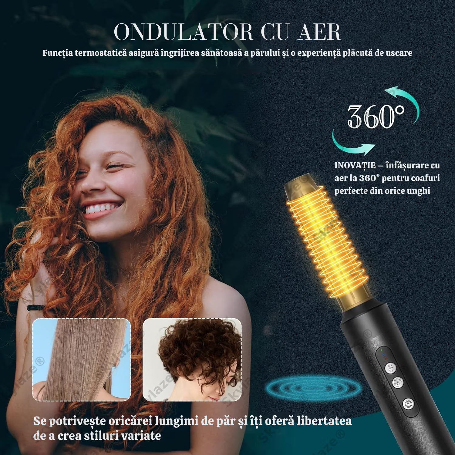 Uscator de par 7 in 1 profesional Skylaze®, Set Wrap Air Styler 110000 RPM